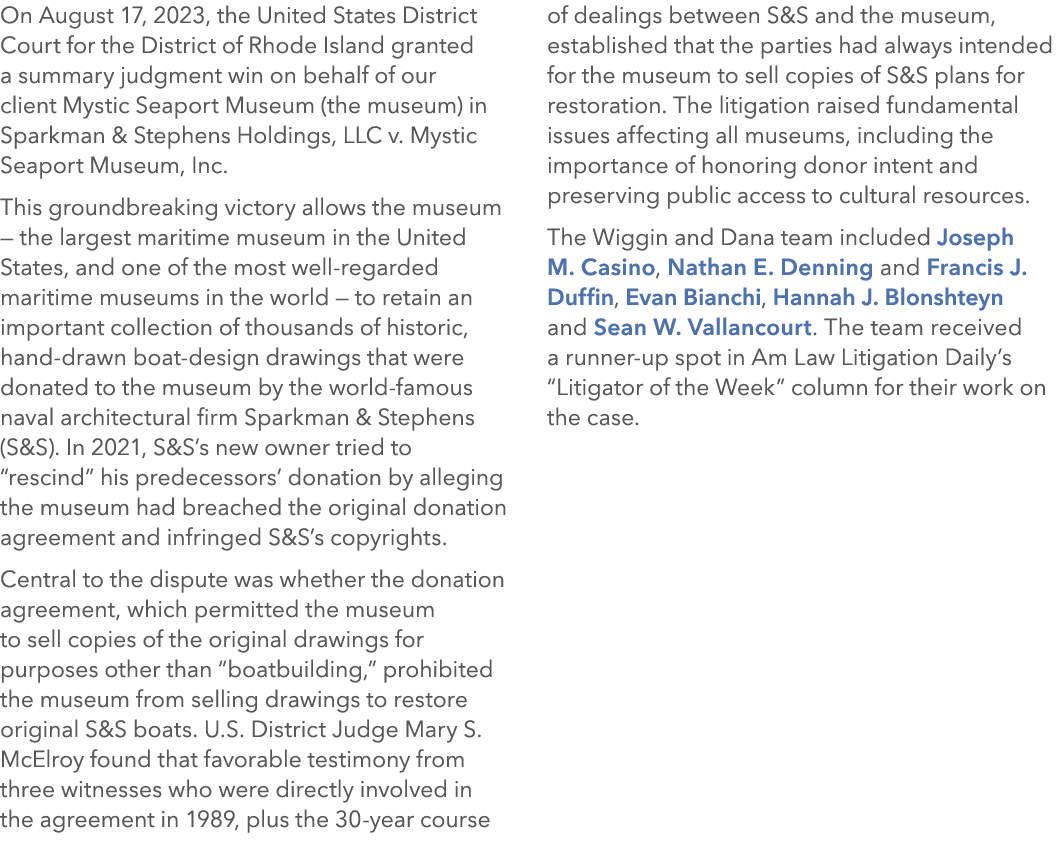 On August 17, 2023, the United States District Court for the District of Rhode Island granted a summary judgment win ...