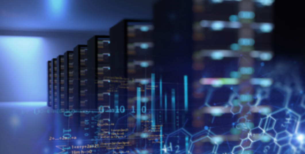 3D illustration of server room in data center full of telecommunication equipment,concept of big data storage and cloud  computing technology.