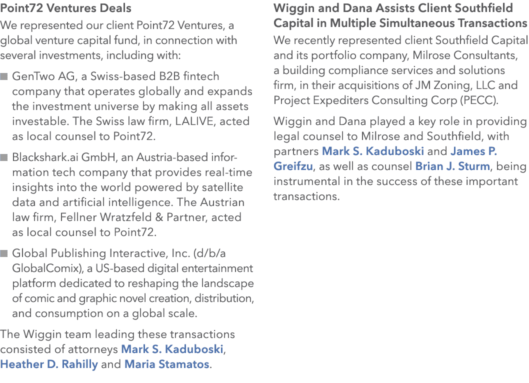 Point72 Ventures Deals We represented our client Point72 Ventures, a global venture capital fund, in connection with ...
