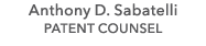 Anthony D. Sabatelli PATENT COUNSEL