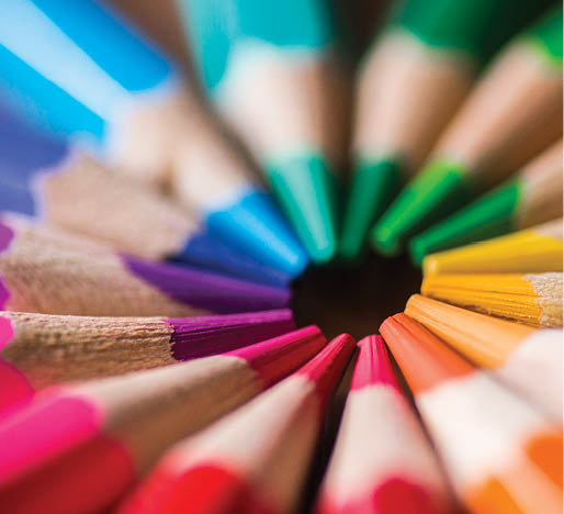 Some colored pencils made with wood and with intense colours.