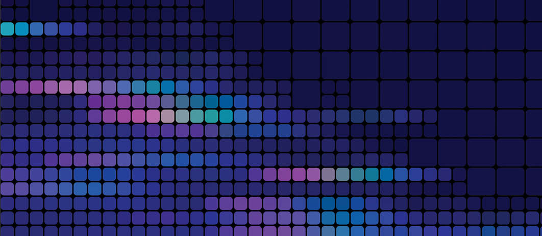 Abstract Pixel Colorful Spectrum Square Mosaic Tile Navy Blue Background LED Light NFT DeFi Metaverse Web3 Connection Speed Neon Geometric Cube Block Texture Nightclub Tunnel Subway Pop Art Repetition Reflection Bandwidth Vitality Glowing Striped Pattern for presentation, flyer, card, poster, brochure, banner