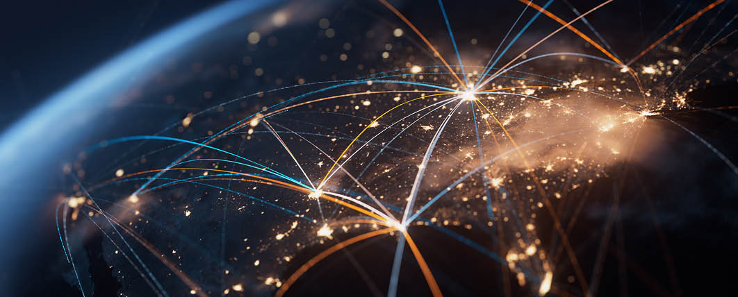 Highly detailed 3d generated globe with glowing connection lines between big cities. Perfectly usable for all kinds of topics related to international business and finance or global data networks. Created from textures by NASA: https://visibleearth.nasa.gov/images/55167/earths-city-lights, https://visibleearth.nasa.gov/images/73934/topography