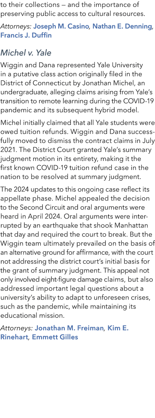 to their collections — and the importance of preserving public access to cultural resources. Attorneys: Joseph M. Cas...