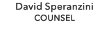 David Speranzini COUNSEL