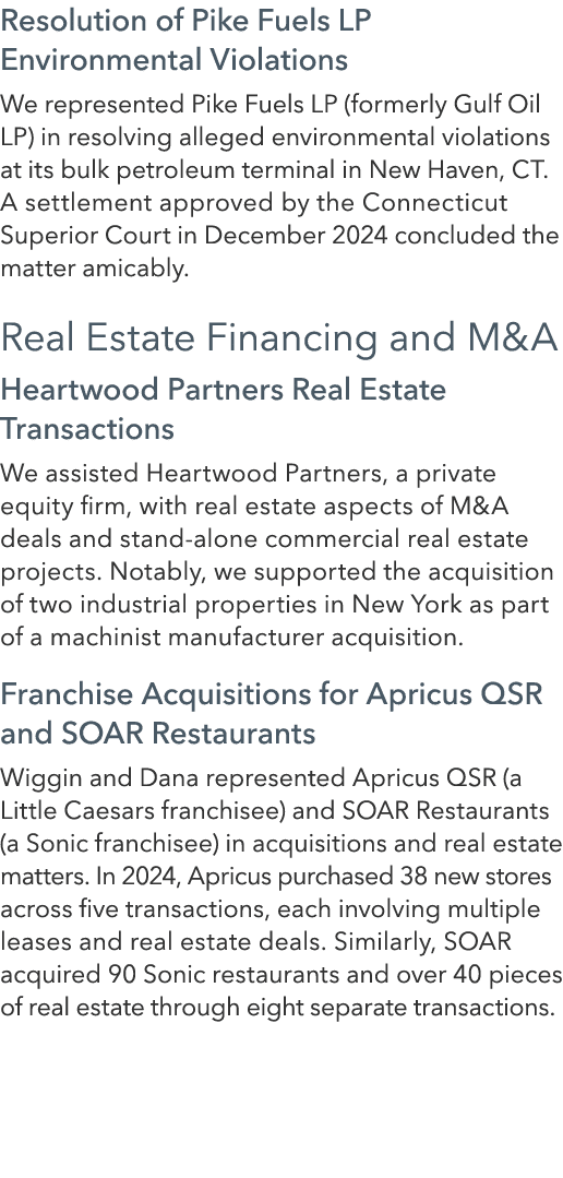 Resolution of Pike Fuels LP Environmental Violations We represented Pike Fuels LP (formerly Gulf Oil LP) in resolving...